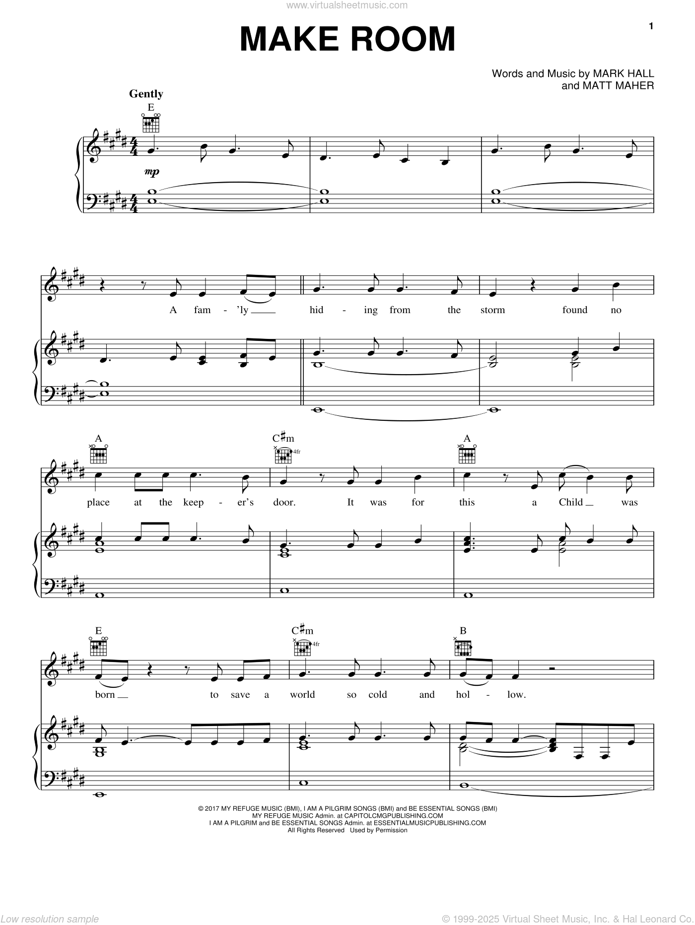 Crowns - Make Room (feat. Matt Maher) sheet music for voice, piano or