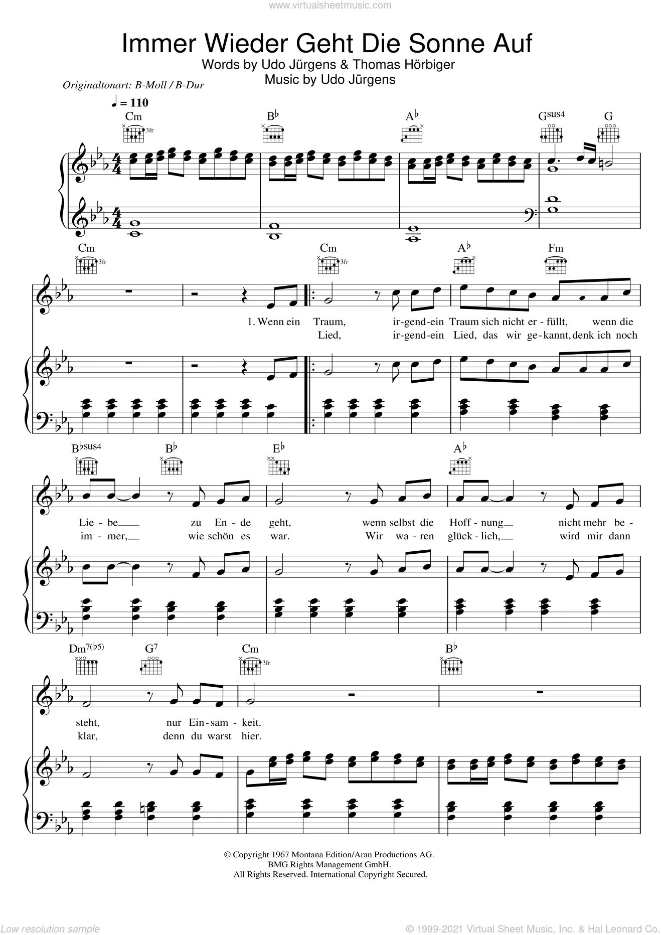 affettuoso Chaot-Spartito per canto e pianoforte 9790204800490 Udo JURGENS 