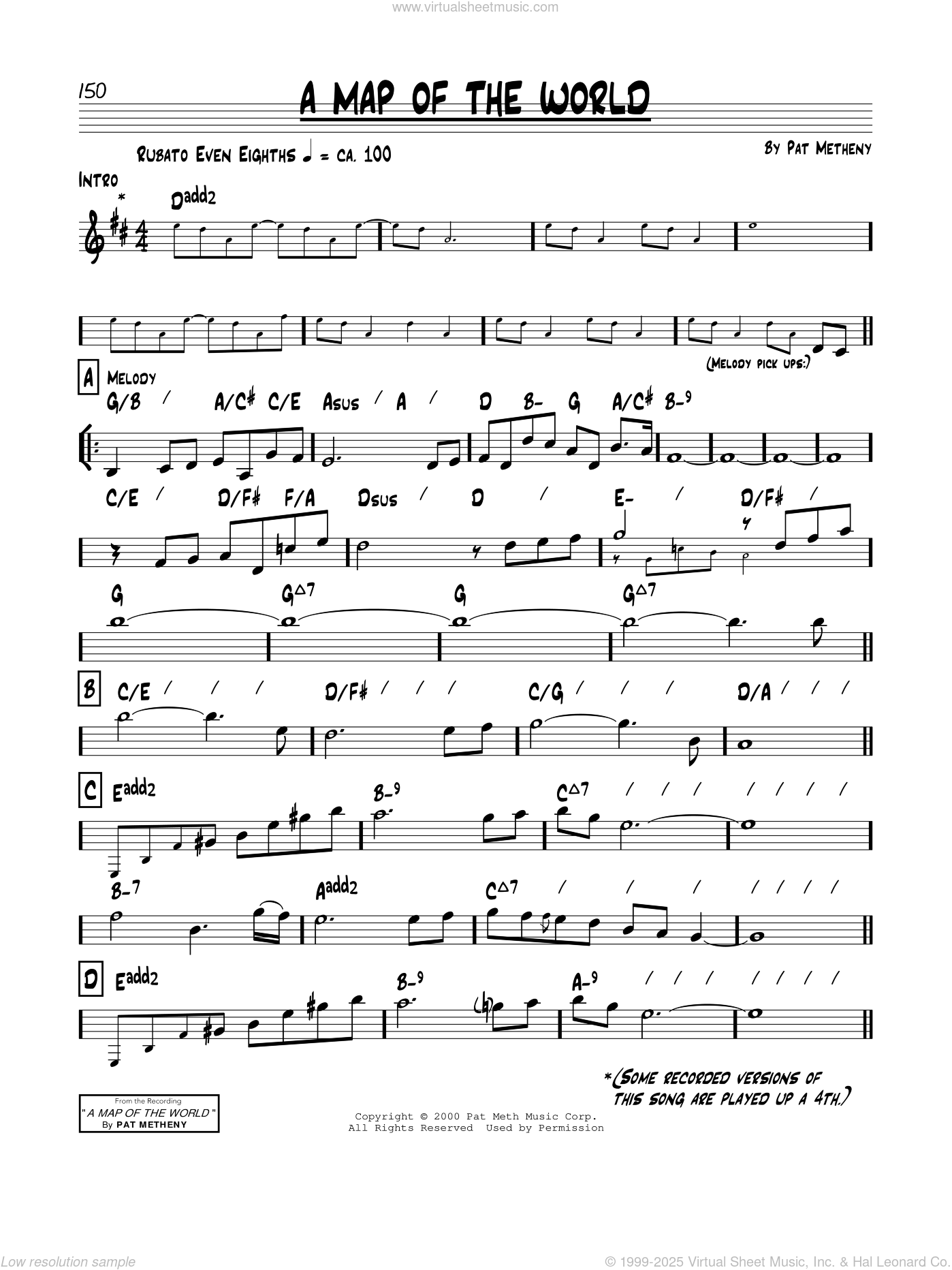 BB楽譜「A PLACE IN THE WORLD」PAT METHENY BB楽譜「A PLACE IN THE WORLD」PAT METHENY Play Official