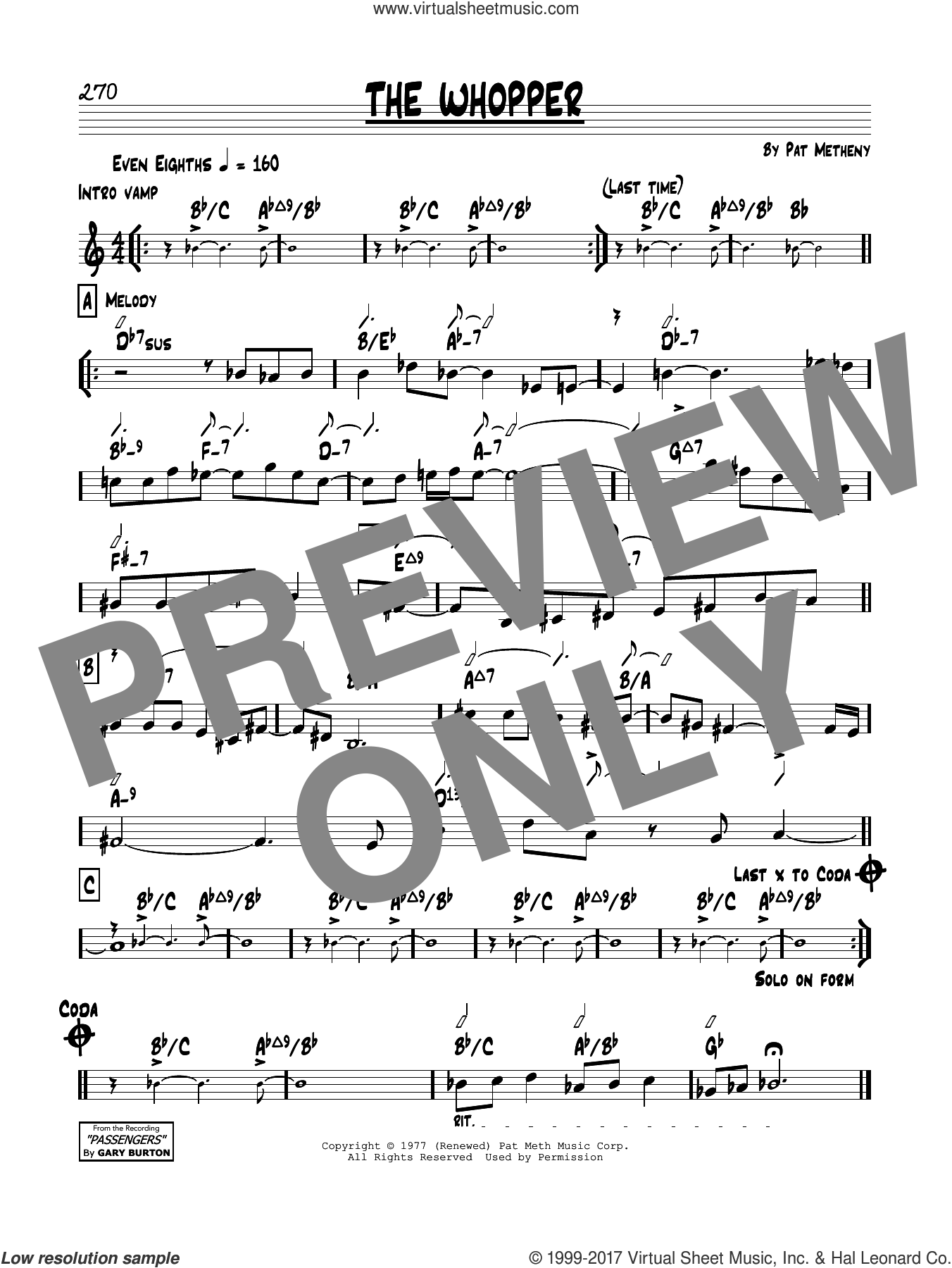 The Whopper sheet music (real book) (PDF)