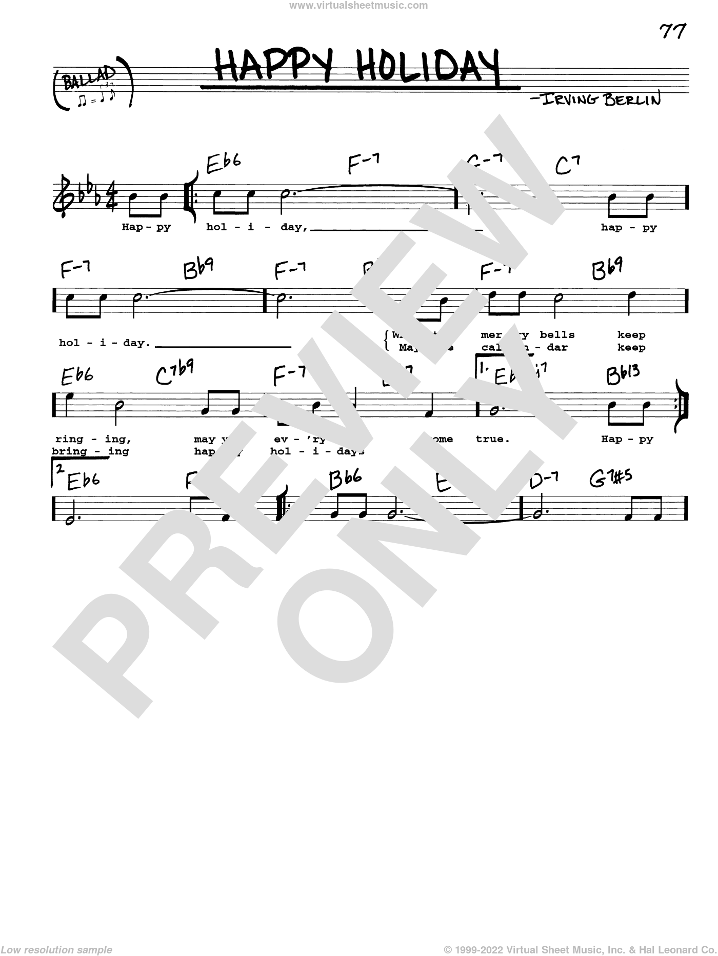 Happy Holiday Sheet Music Real Book With Lyrics Pdf