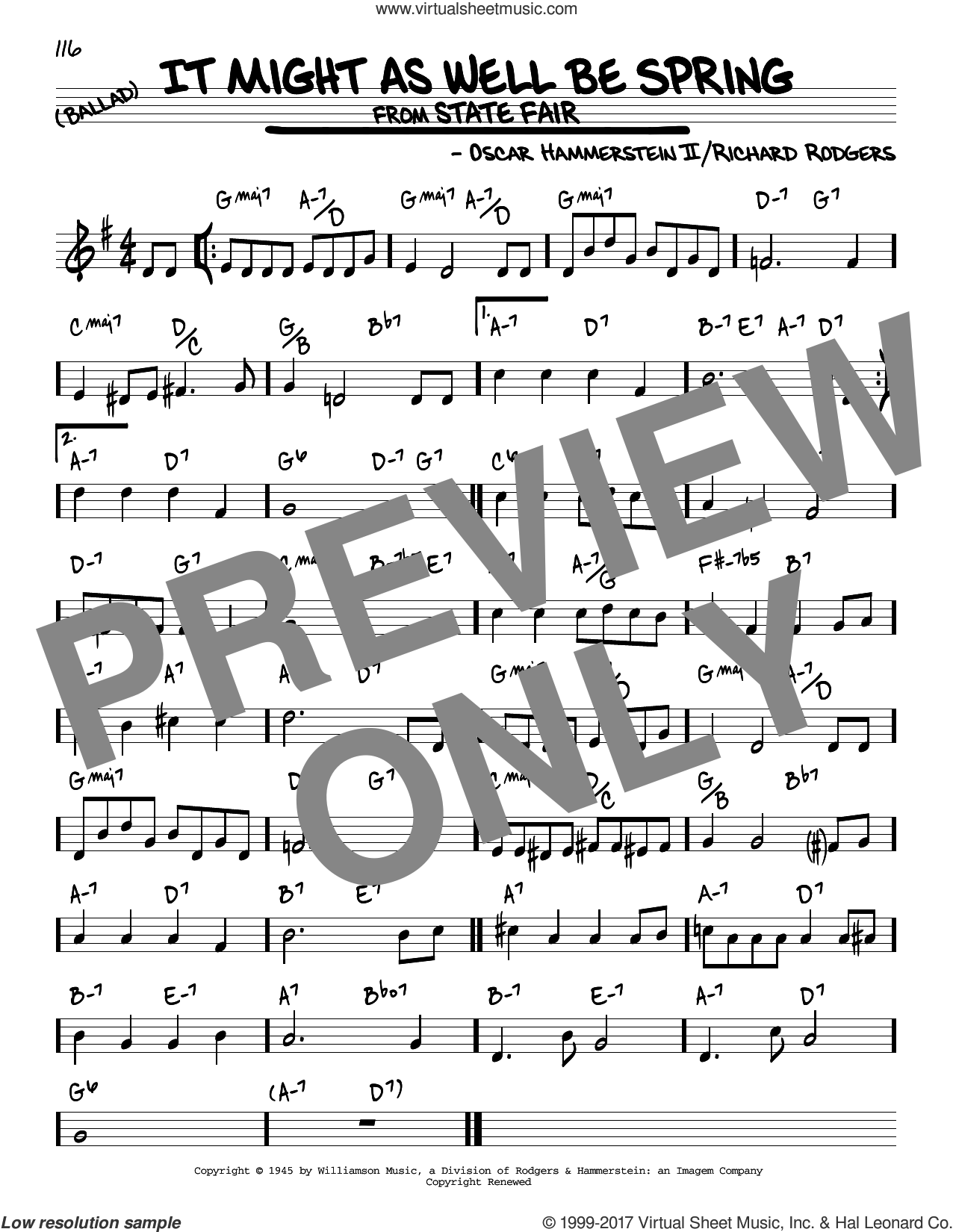 It Might As Well Be Spring sheet music (real book) (PDF)