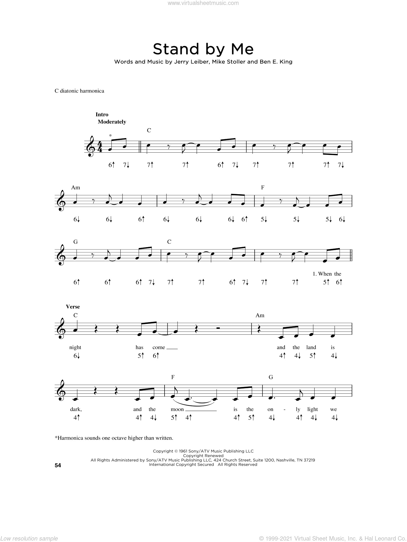 King Stand By Me Sheet Music For Harmonica Solo Pdf