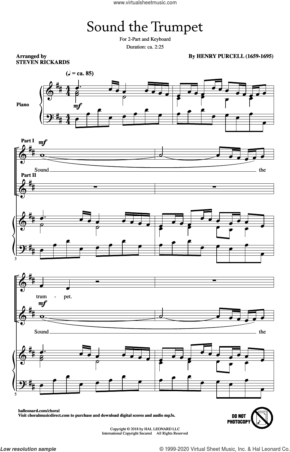 Sound The Trumpet sheet music for choir (2Part) (PDF)