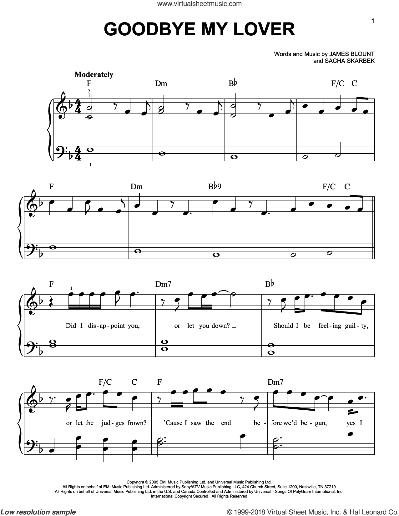 GOOD BYE MY LOVE Sheet music for Violin (Solo)