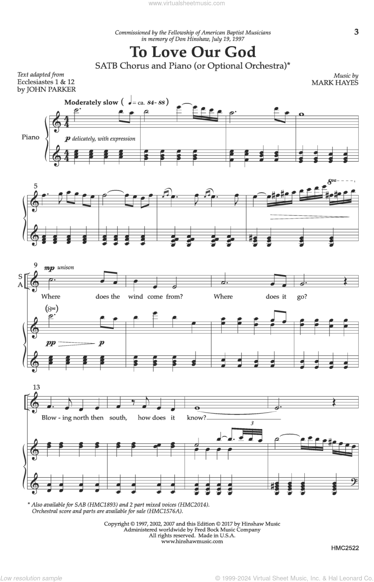 Hayes To Love Our God Sheet Music For Choir Satb Soprano Alto Tenor Bass