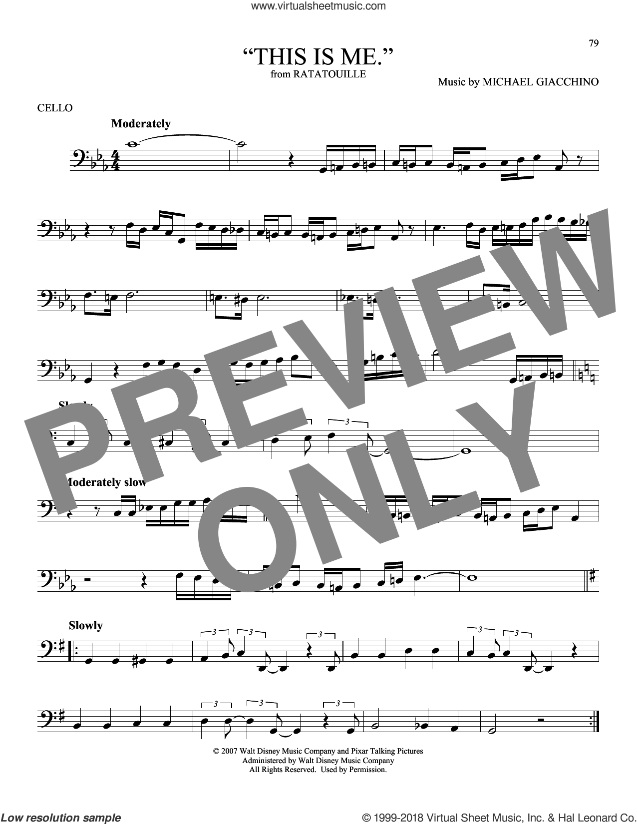 This Is Me From Ratatouille Sheet Music For Cello Solo Pdf 6760