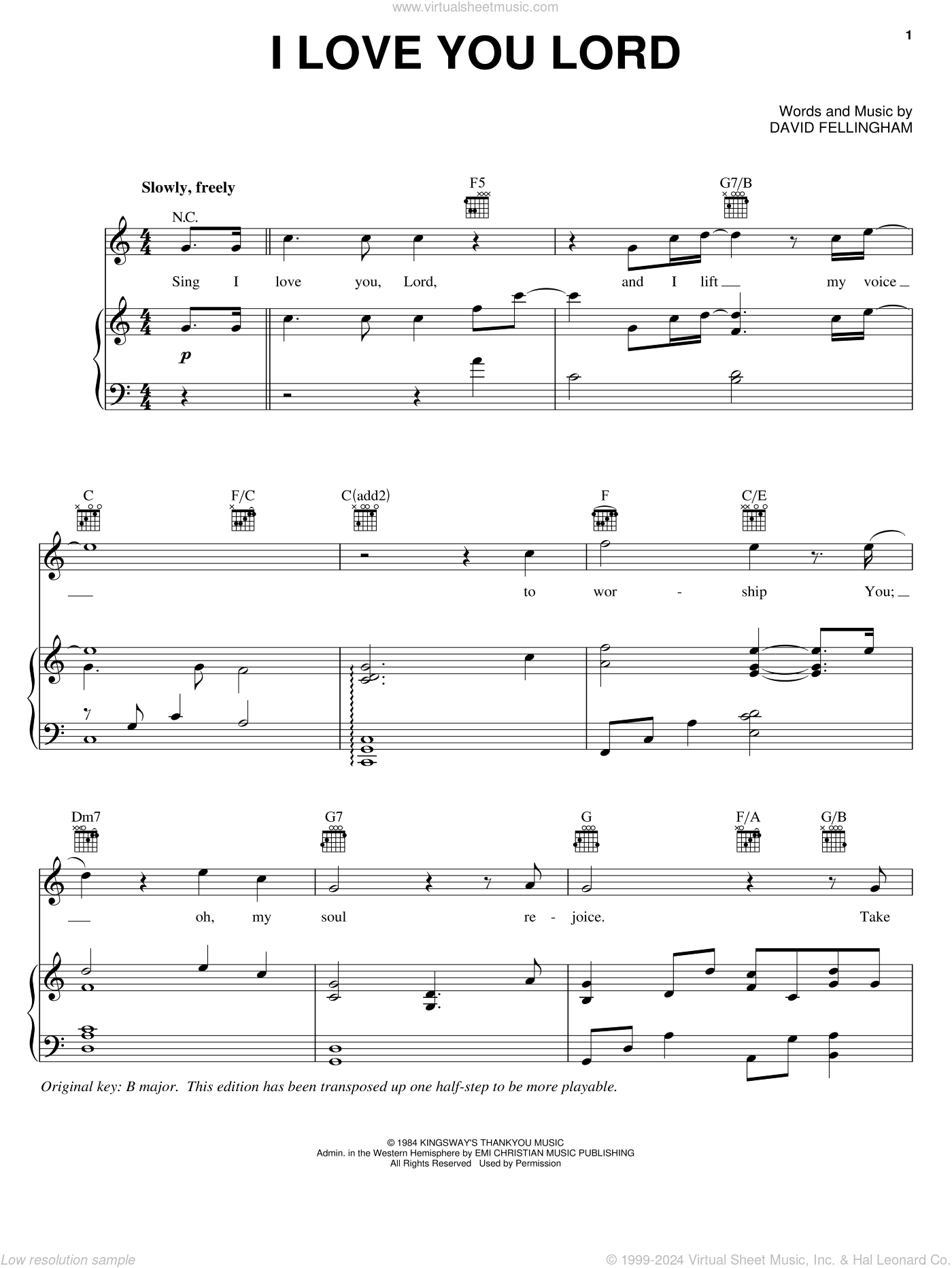 The Katinas: I Love You Lord sheet music for voice, piano or guitar