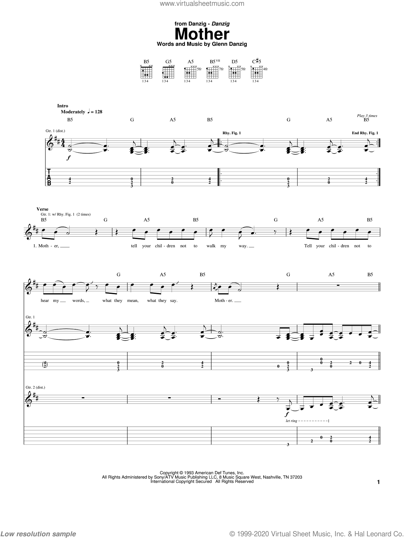 Mother Sheet Music For Guitar Tablature Pdf V2 0239