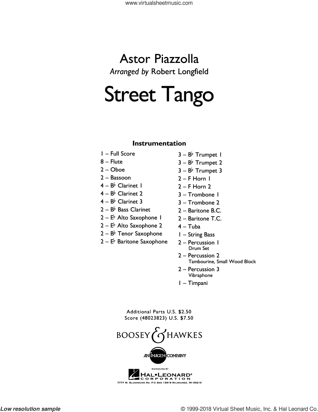 Street Tango sheet music (complete collection) for concert band