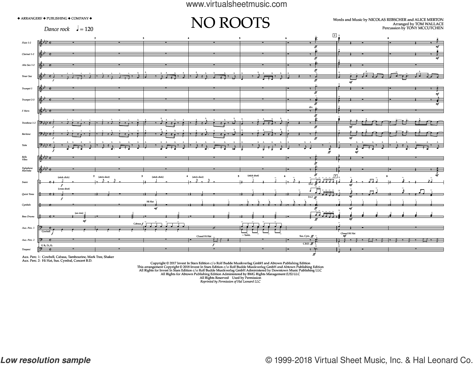 No Roots Cover No Roots sheet music (complete collection) for marching band