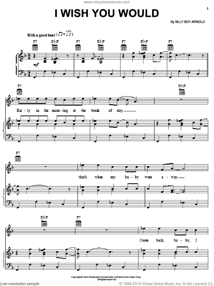 Clapton I Wish You Would Sheet Music For Voice Piano Or Guitar