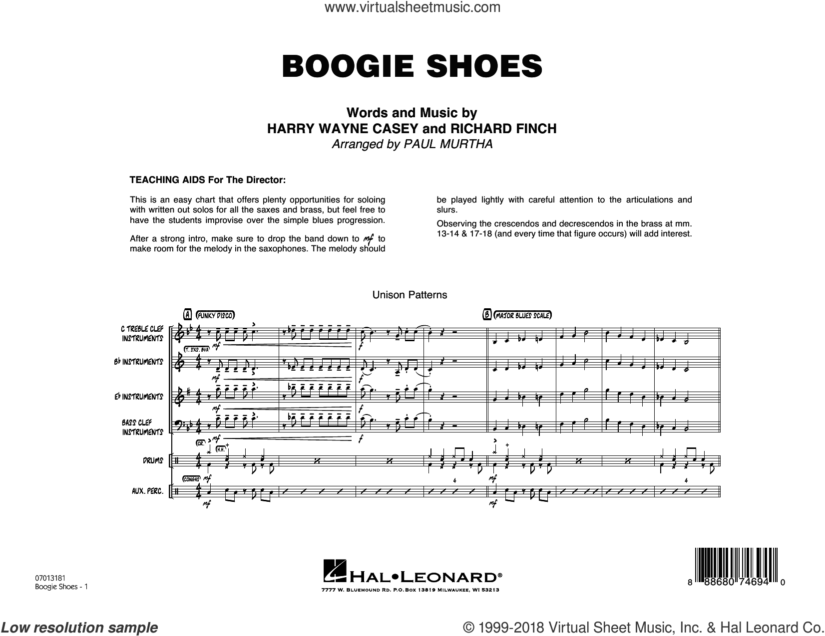 Boogie Shoes sheet music collection) for jazz band