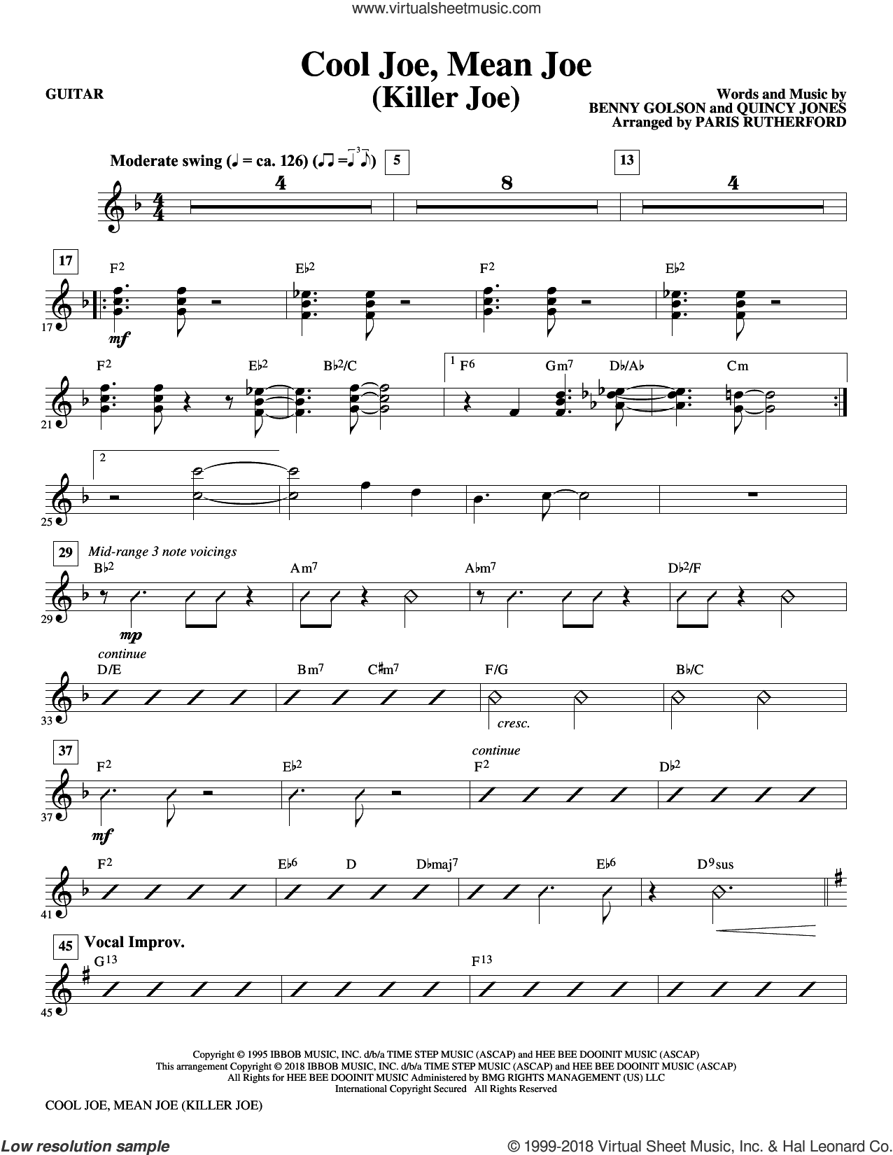 Cool Joe, Mean Joe (Killer Joe) (complete set of parts) sheet