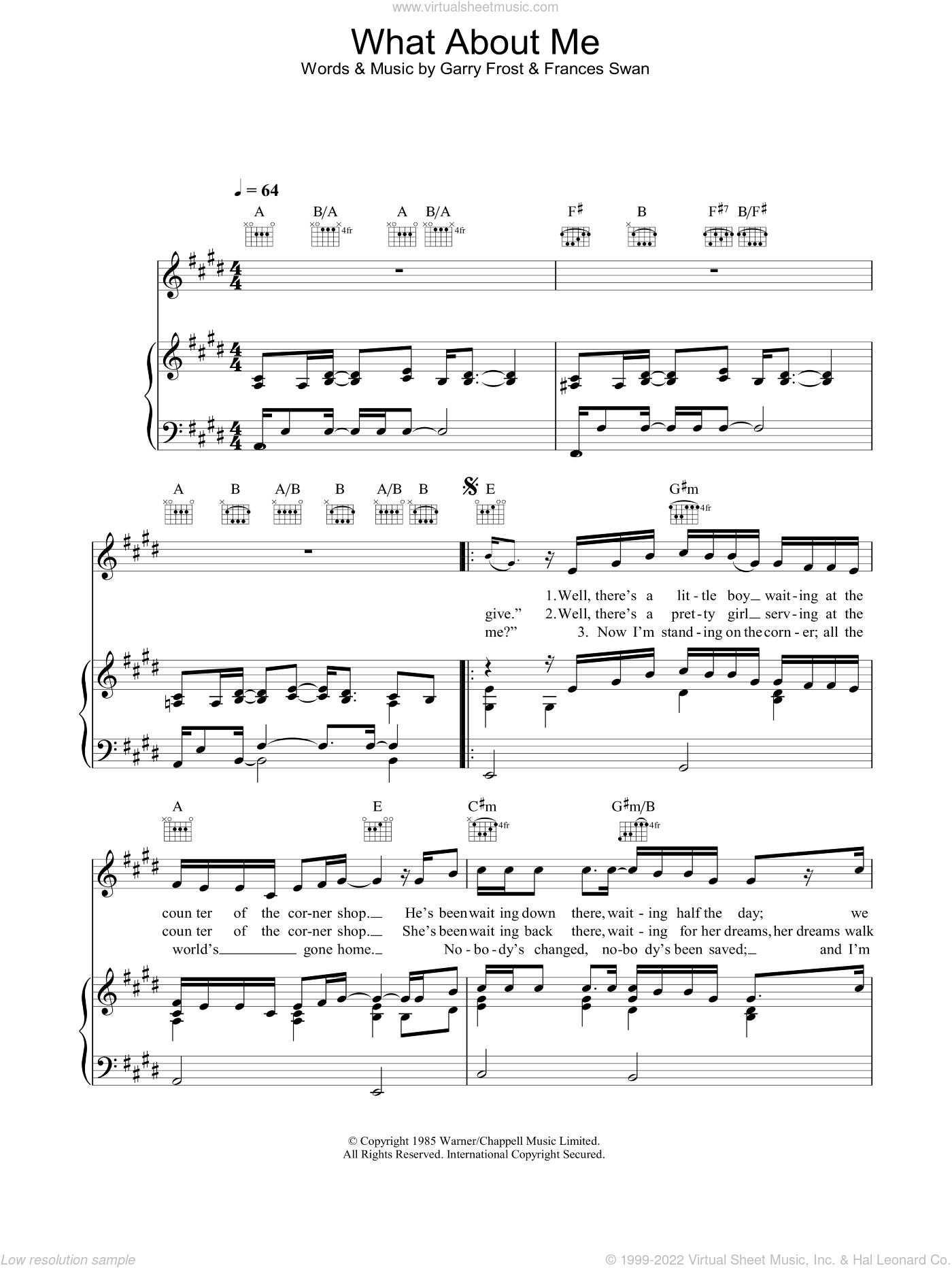 Ward What About Me Sheet Music For Voice Piano Or Guitar Pdf