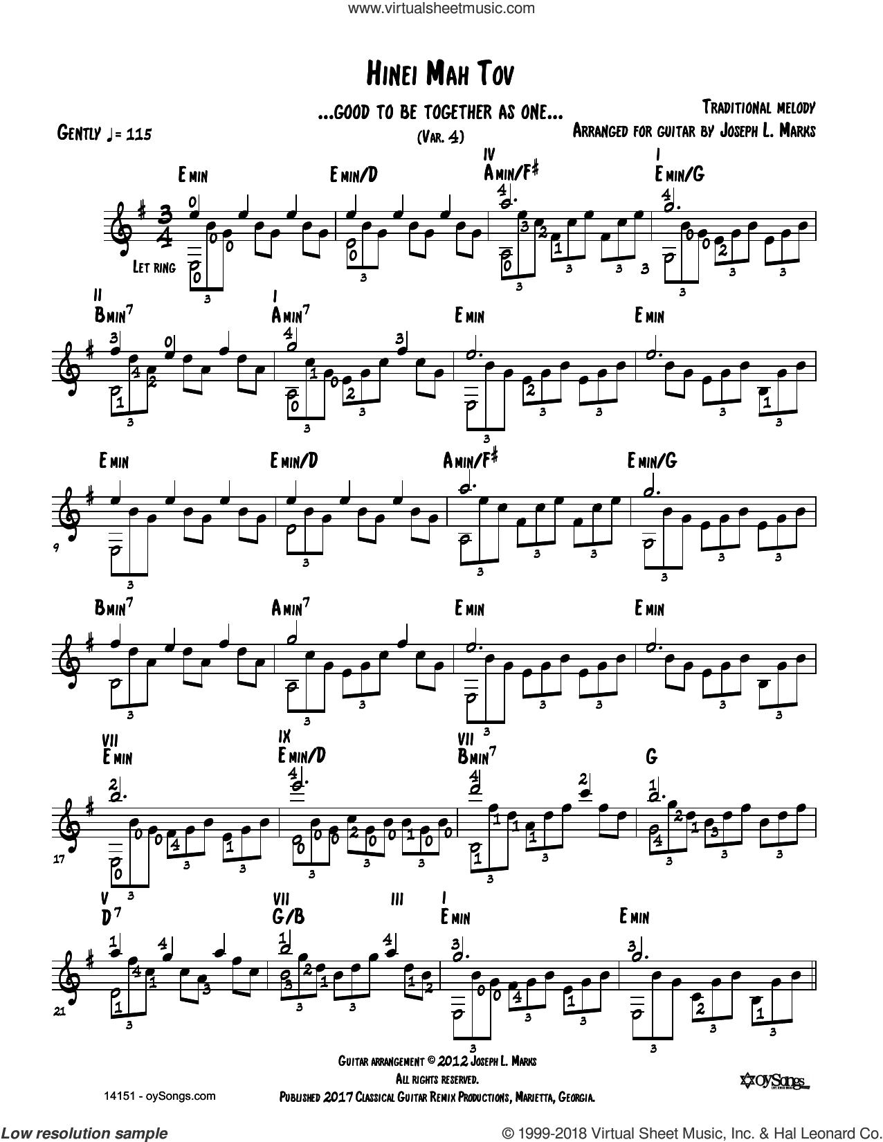 Hevenu Shalom Aleichem - Violin Solo - Digital Sheet Music