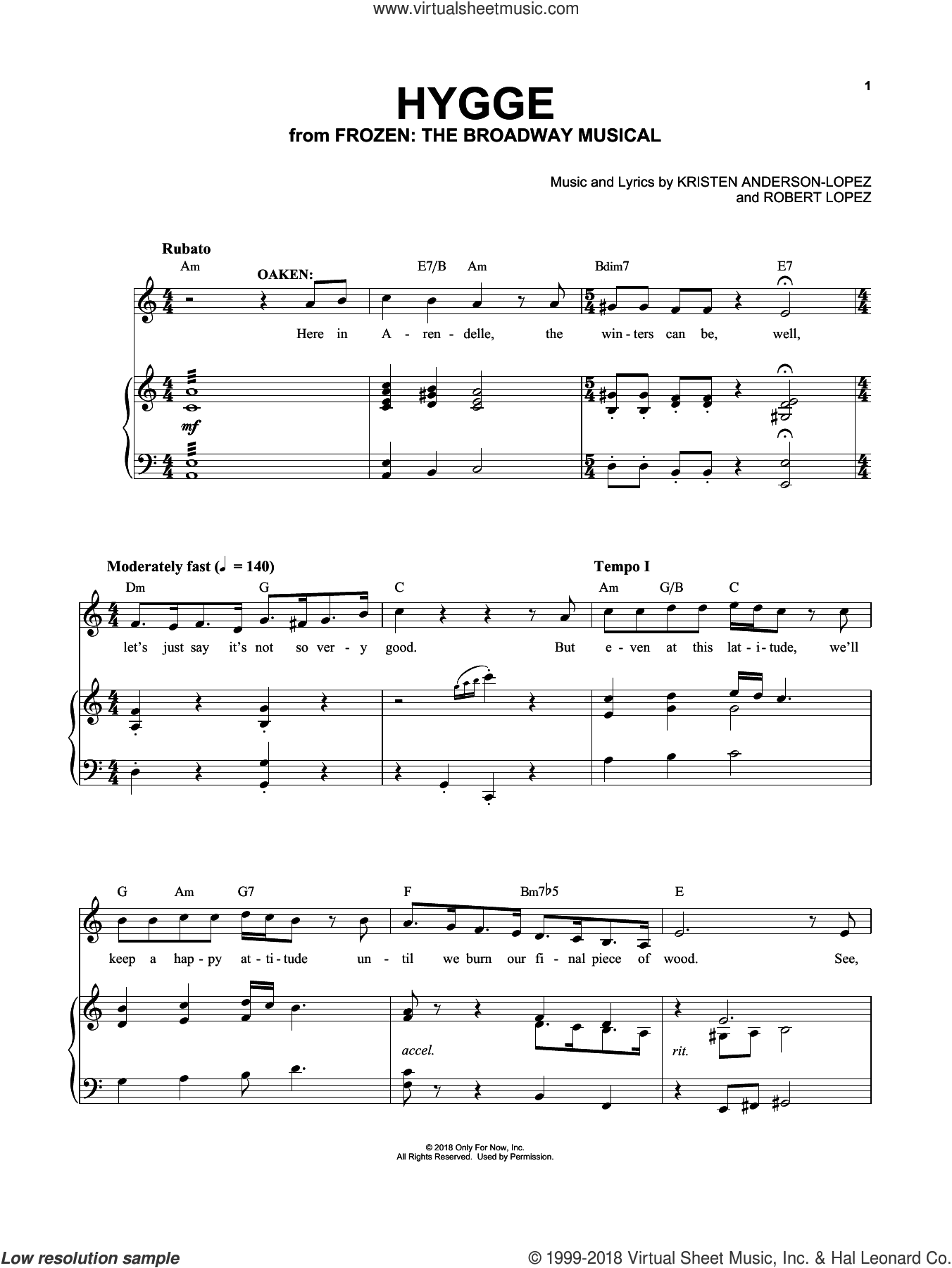 Hygge sheet music for voice and piano (PDFinteractive)