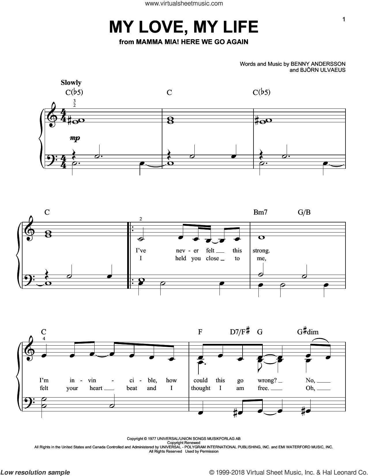 The Name Of The Game (from Mamma Mia!) Sheet Music | ABBA | E-Z Play Today