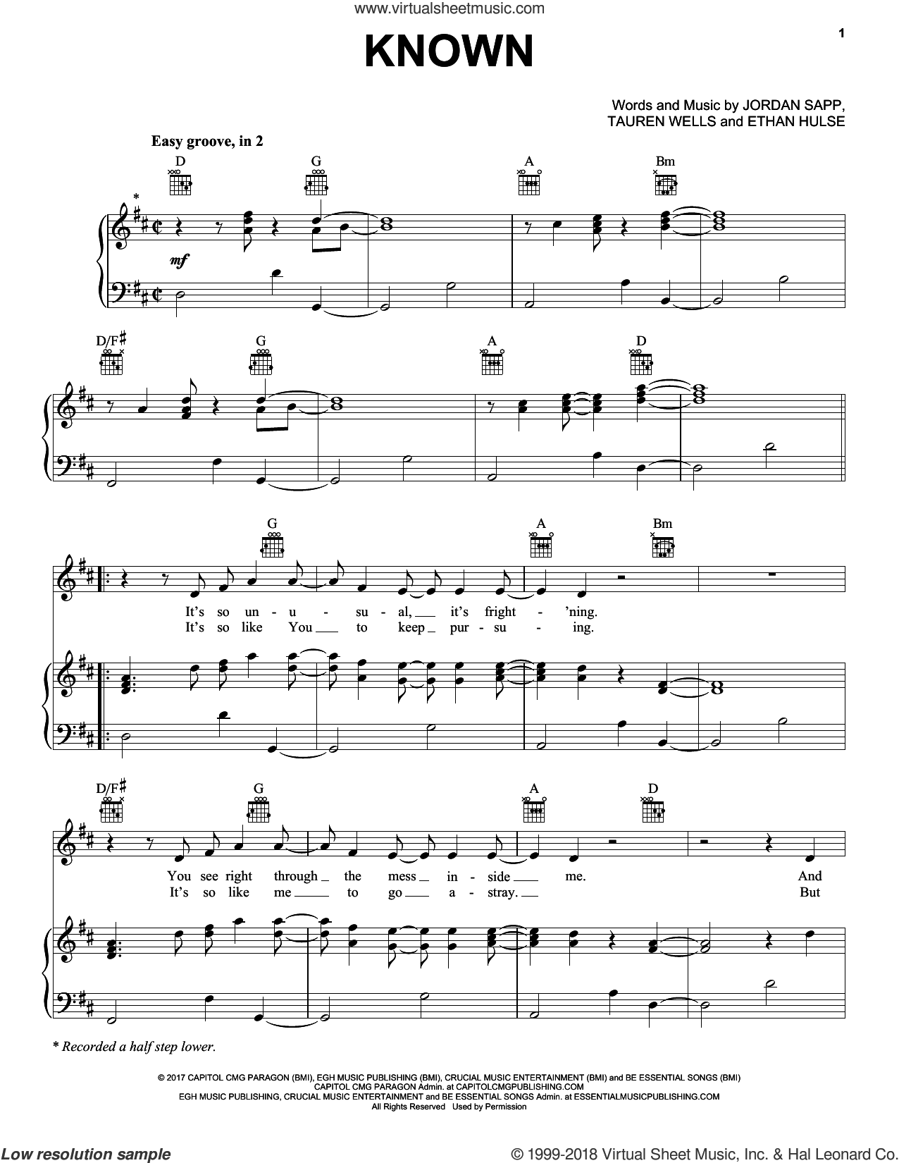 Known Sheet Music For Voice, Piano Or Guitar (PDF-interactive)