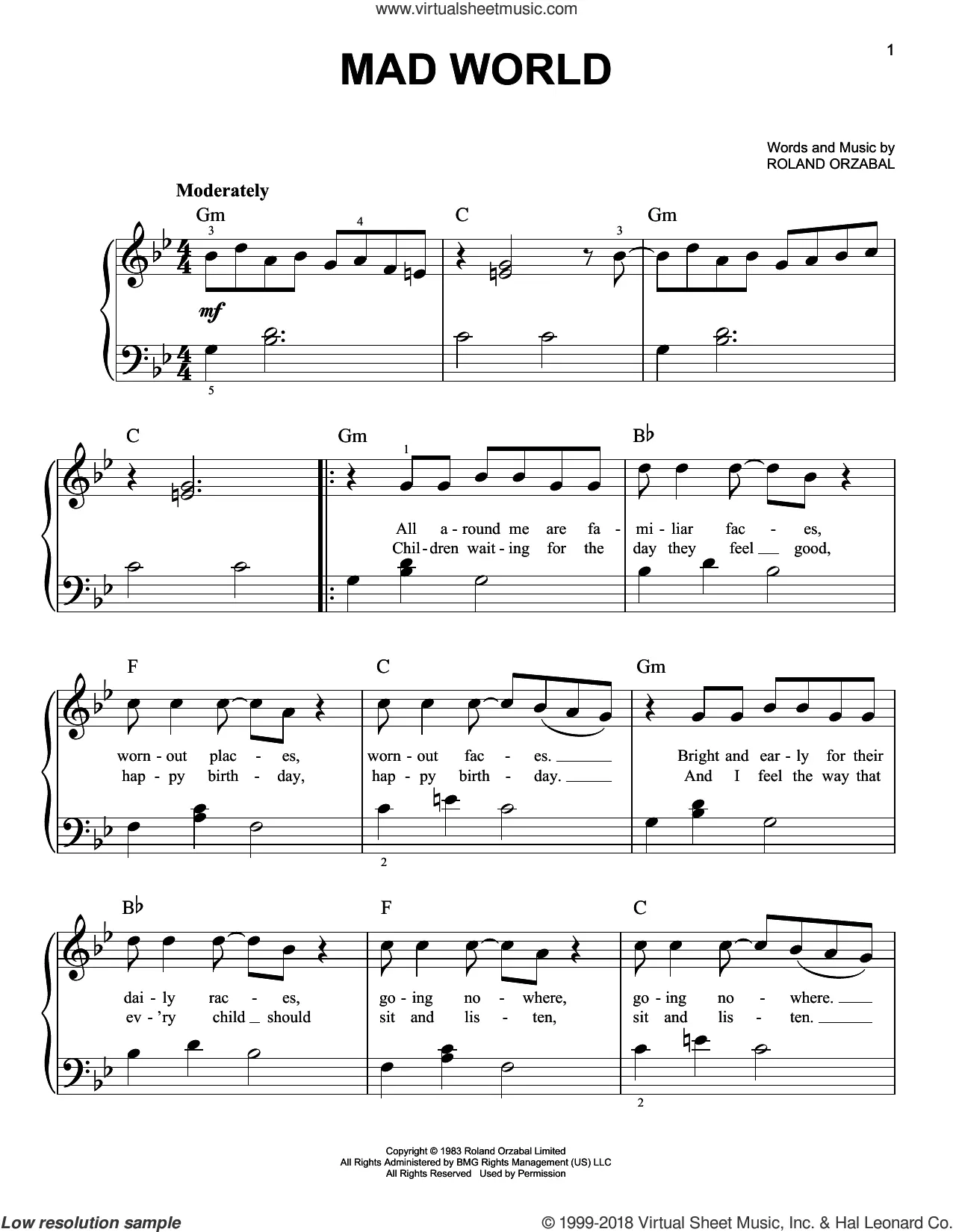 ☆ Tears For Fears-Woman In Chains Sheet Music pdf, - Free Score Download ☆