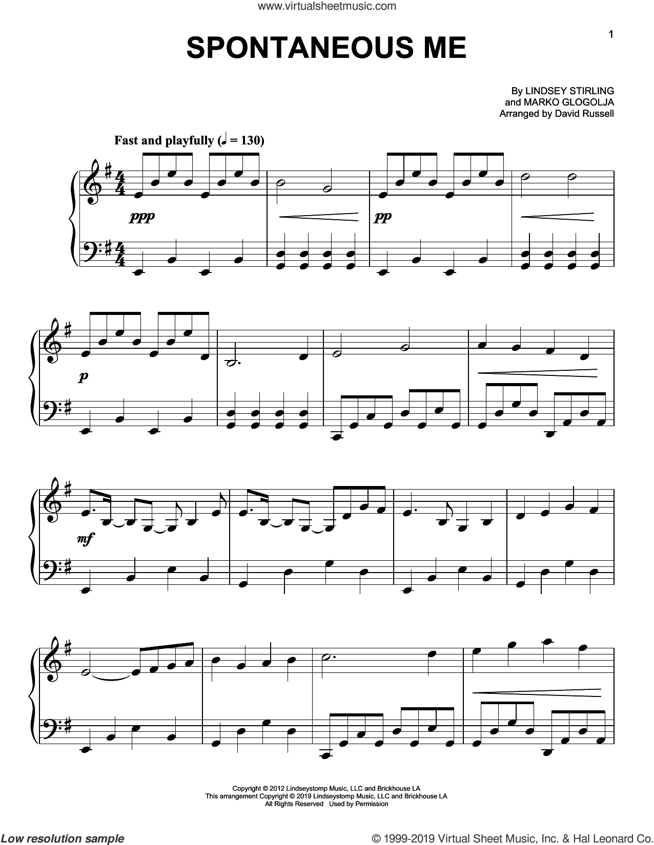 Stirling Spontaneous Me Sheet Music For Piano Solo Pdf