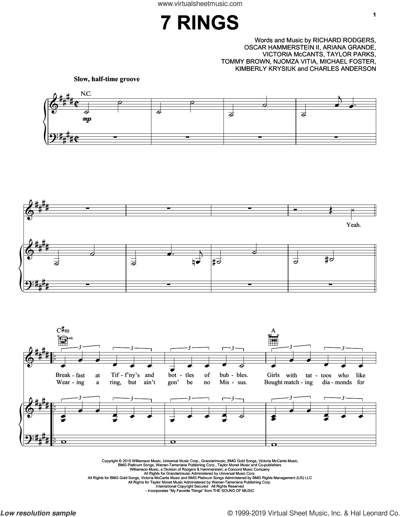 7 Rings (arr. Roxana Belibou) Sheet Music | Ariana Grande | Easy Piano