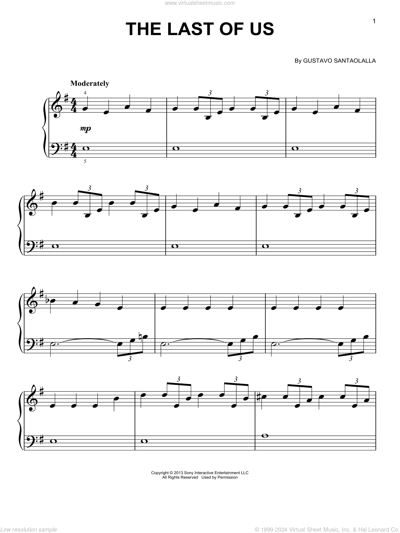 The Last Of Us 2 - Through the valley (Ellie's version) Sheet music for  Piano (Solo) Easy