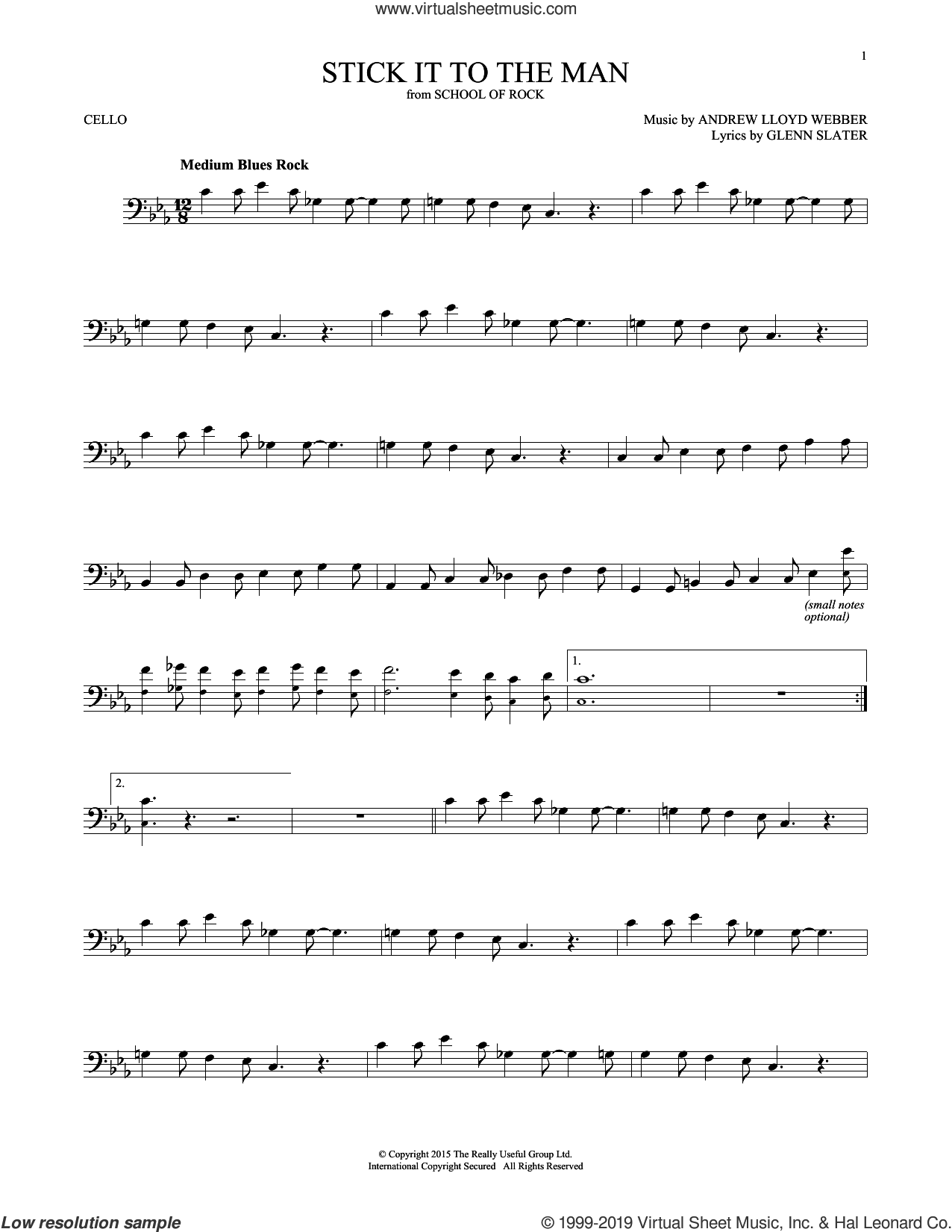 Webber - Stick It To The Man (from School of Rock: The Musical) sheet
