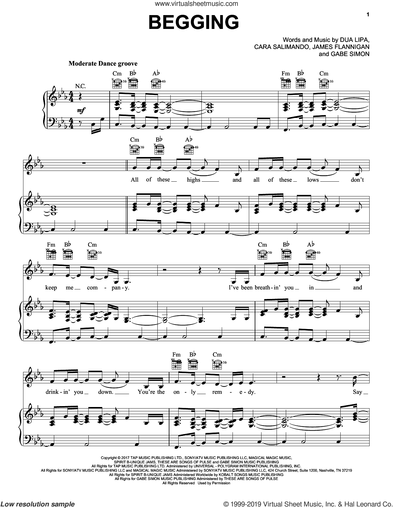 Begging Sheet Music For Voice Piano Or Guitar PDF interactive Begging Sheet Music For Voice Piano Or Guitar PDF interactive