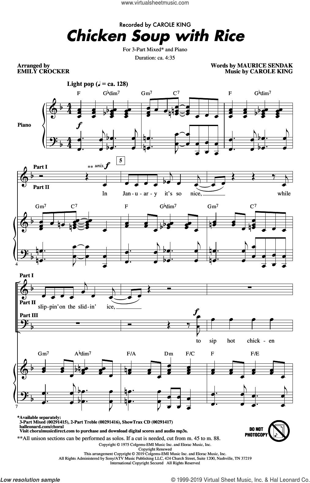 Chicken Soup With Rice (arr. Emily Crocker) sheet music for choir (3