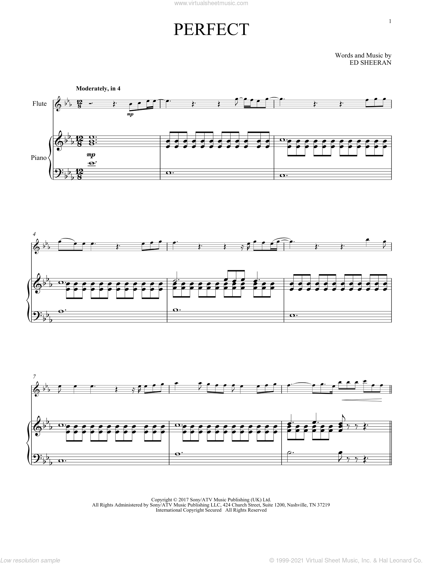 Sheeran Perfect Sheet Music For Flute And Piano Pdf 2058