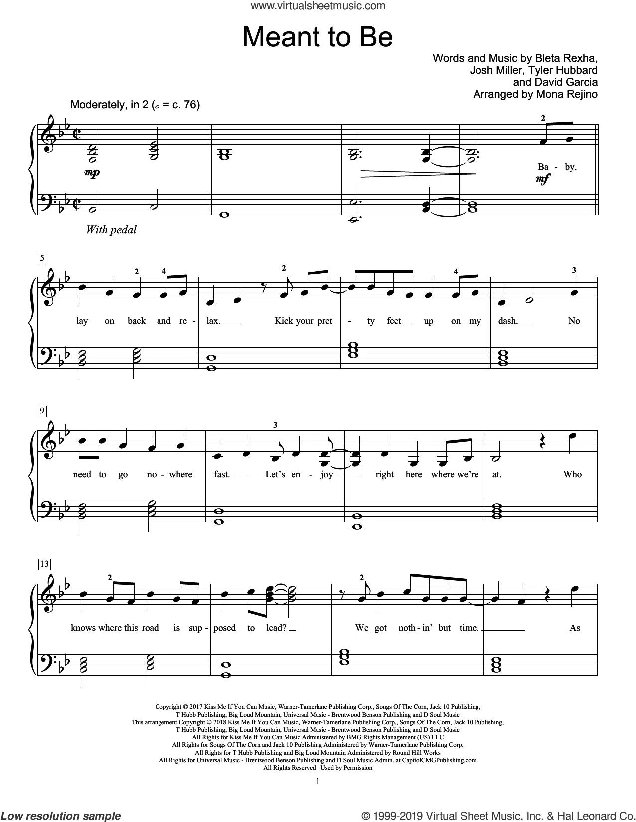 Louis Tomlinson - Back to You ft. Bebe Rexha Sheet music for Piano, Vocals ( Piano-Voice)