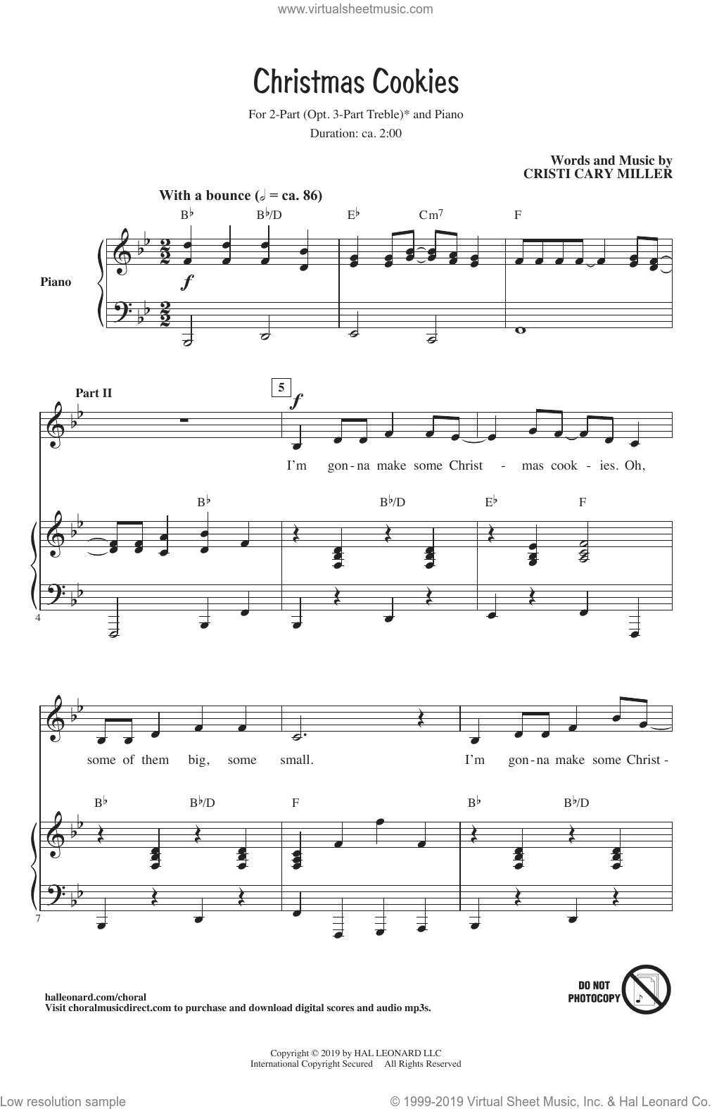 Christmas Cookies sheet music for choir (2-Part