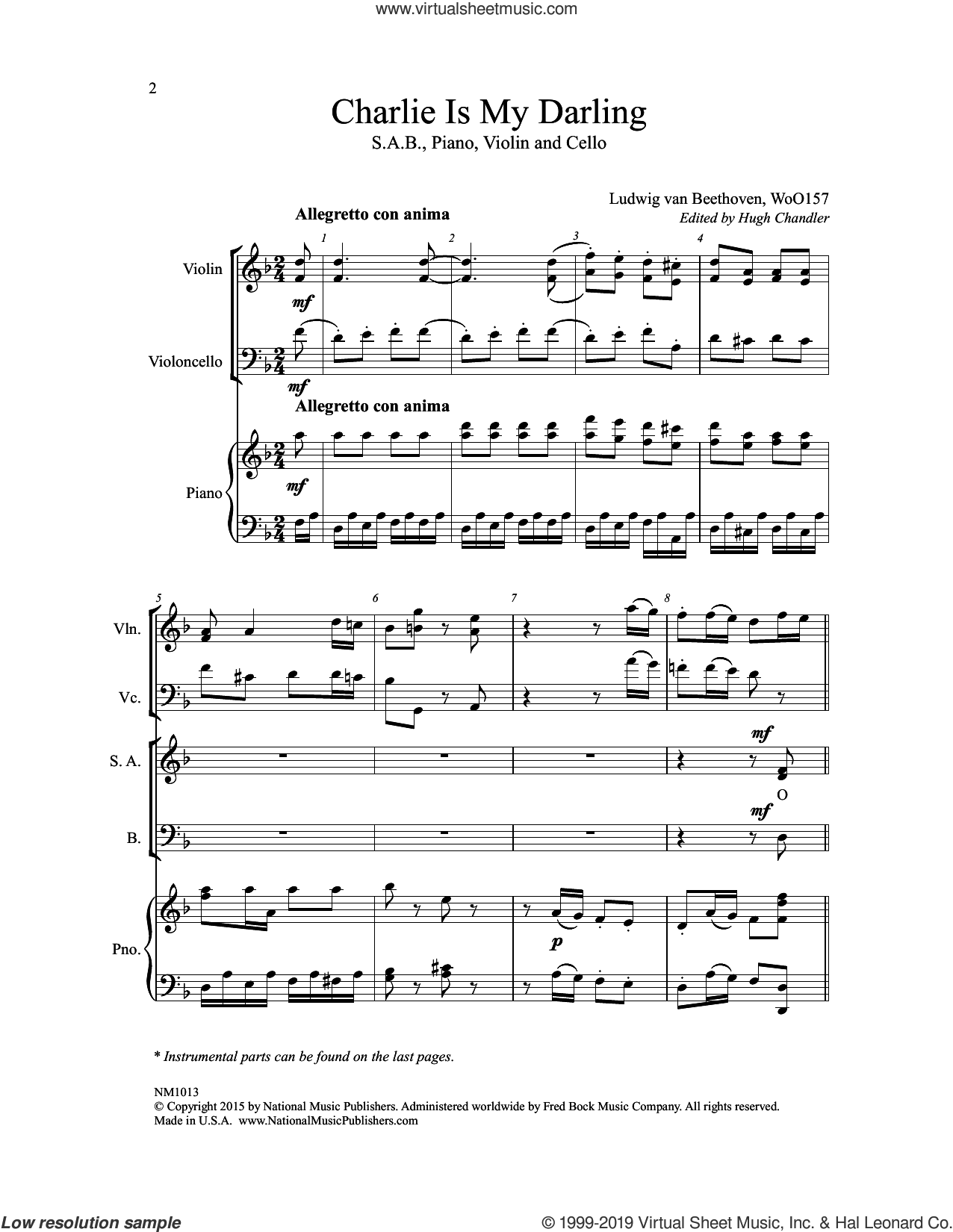 Charlie Is My Darling (ed. Hugh Chandler) sheet music for choir