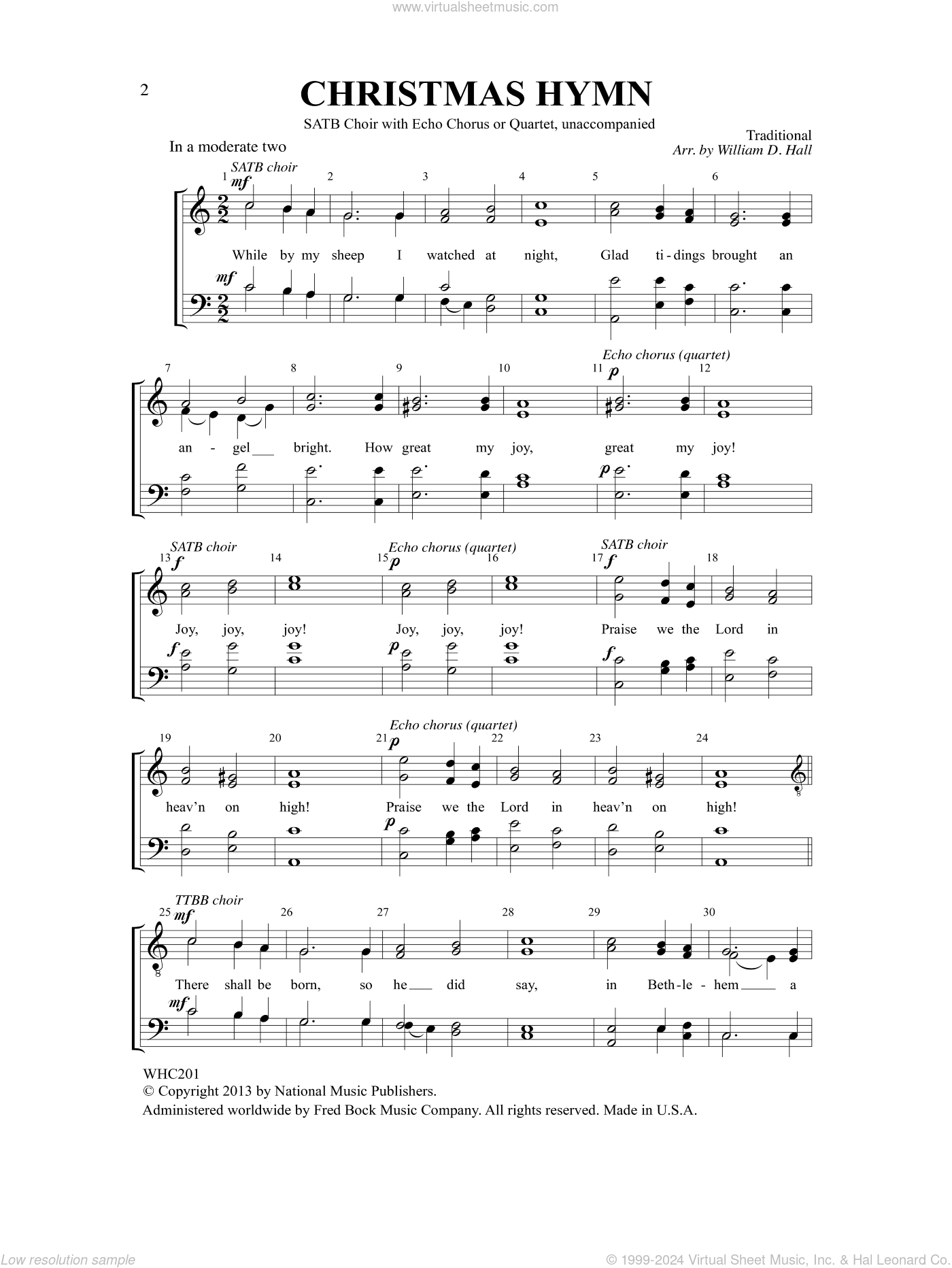 How Great Our Joy (arr. William D. Hall) sheet music for choir (SATB ...