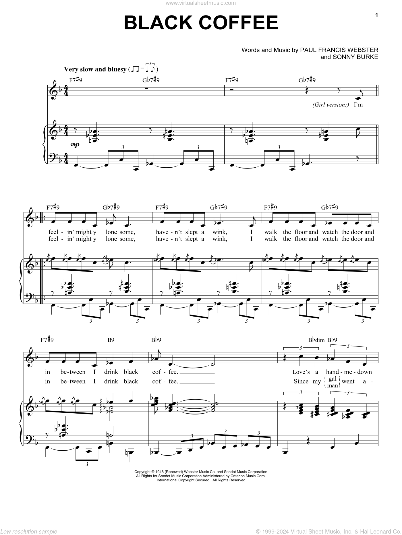 Black Coffee Sheet music for Piano (Solo) Easy