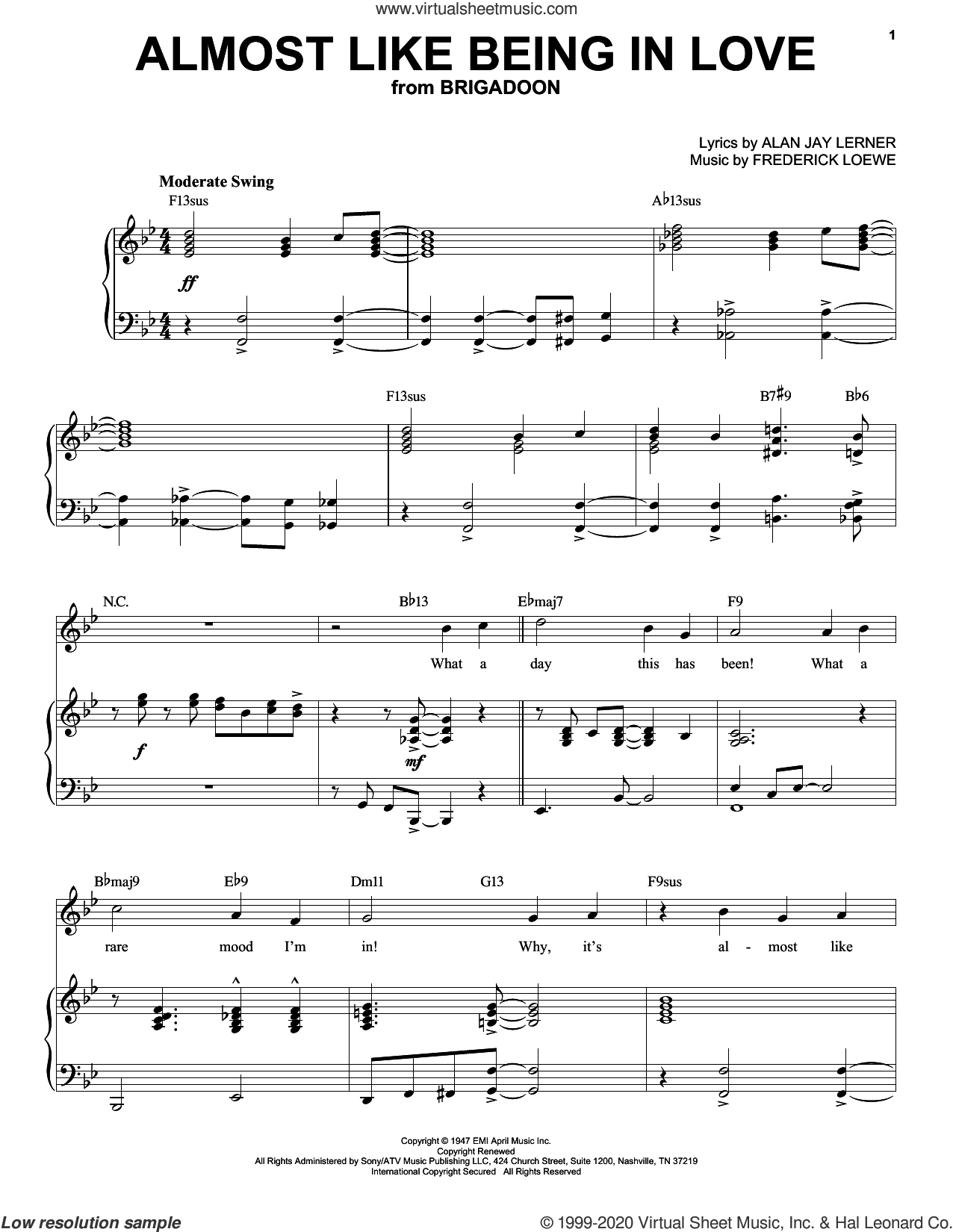 Almost Like Being In Love [Jazz version] (arr. Brent Edstrom 