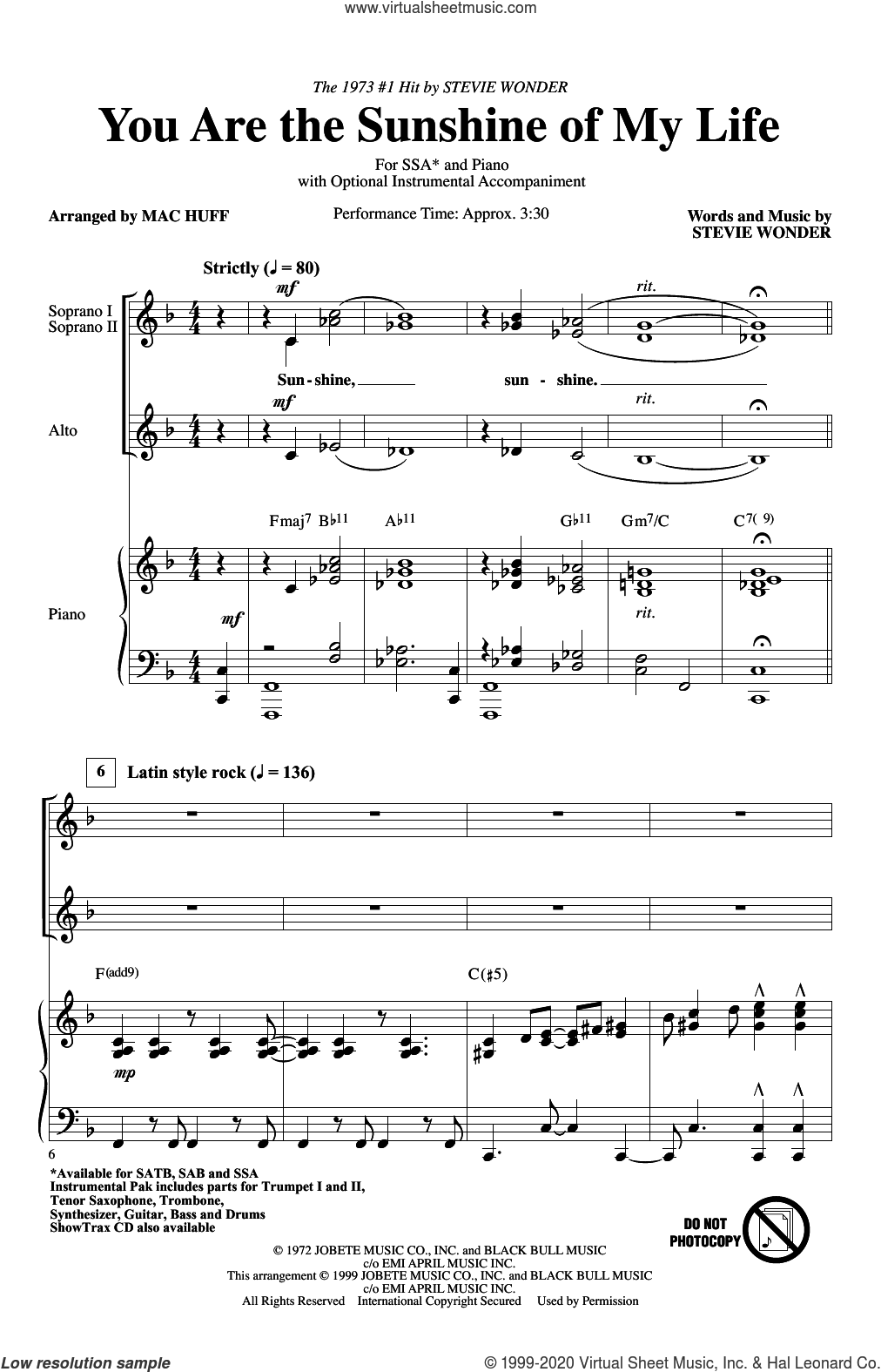 You Are My Sunshine » Sheet Music for Women's Choir