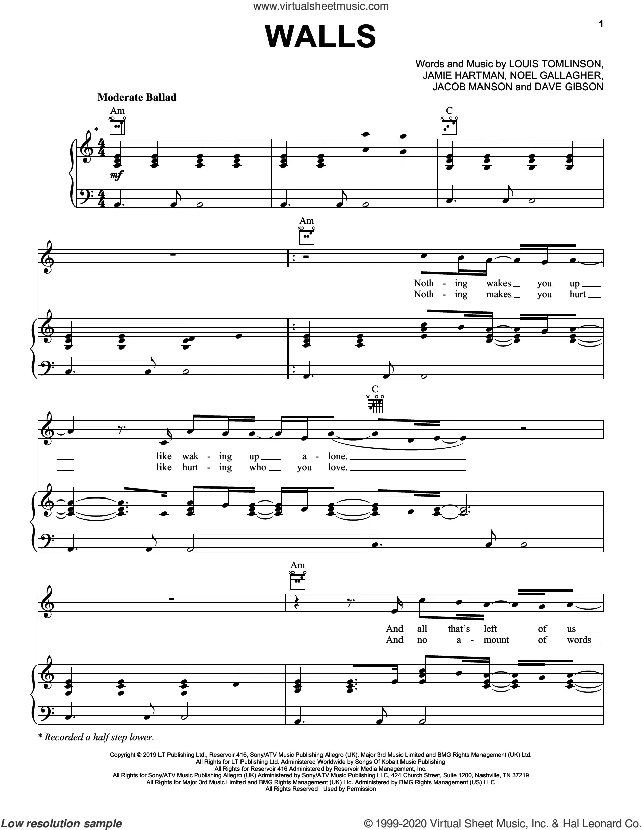 Louis Tomlinson Miss You Sheet Music in Eb Major (transposable) -  Download & Print - SKU: MN0180125