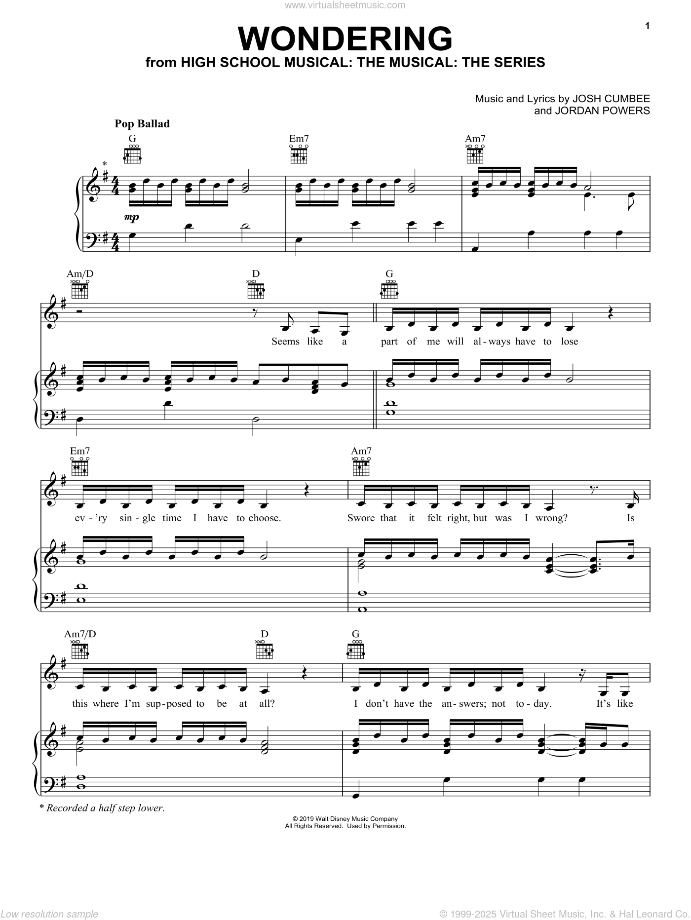 Wondering (from High School Musical: The Musical: The Series