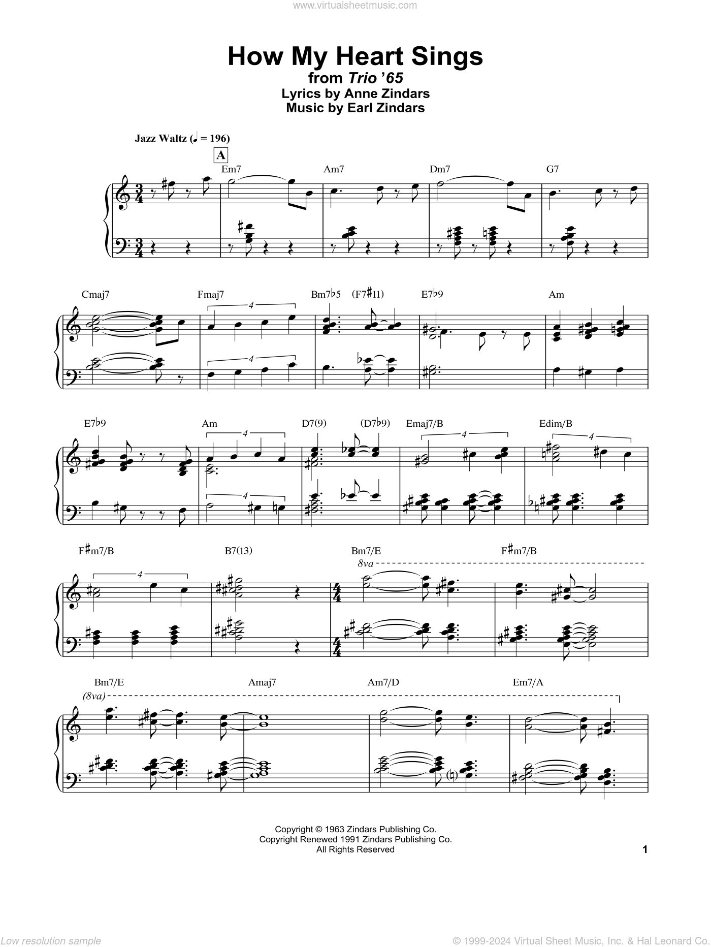 How My Heart Sings sheet music for piano solo (PDF-interactive)