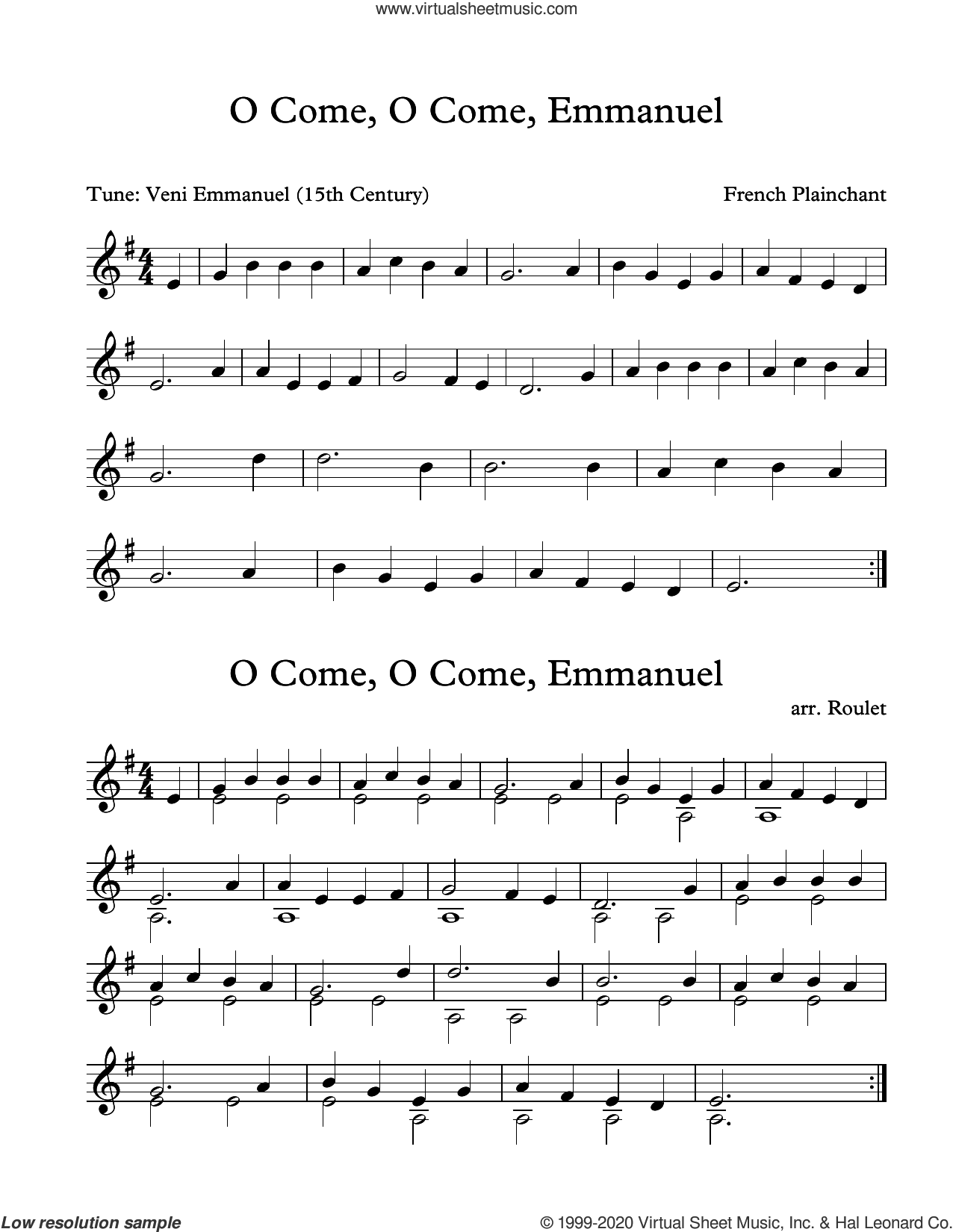 O Come, O Come, Emmanuel (arr. Patrick Roulet) sheet music for Marimba Solo