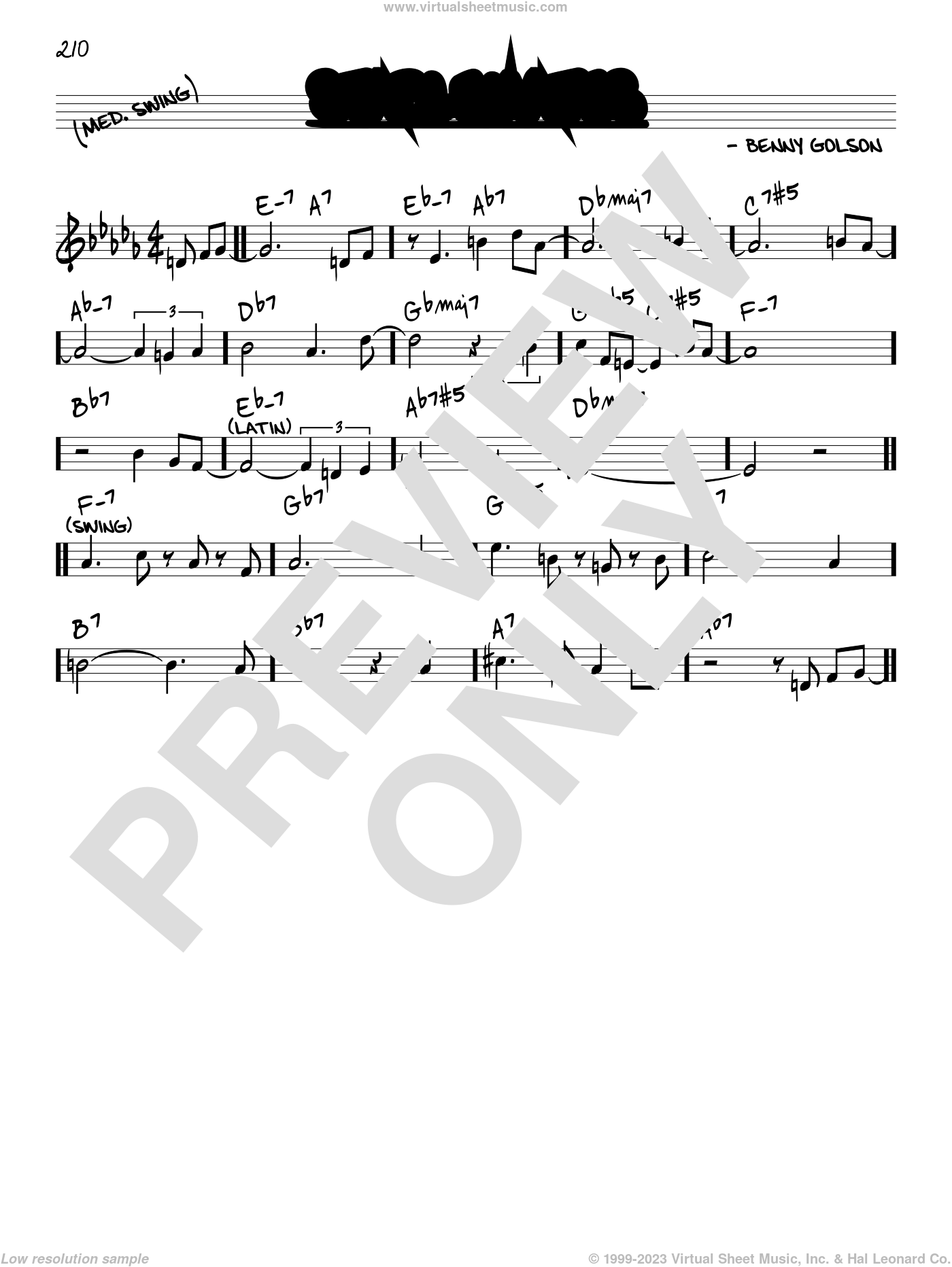 Stablemates sheet music (real book - melody and chords) (in C)