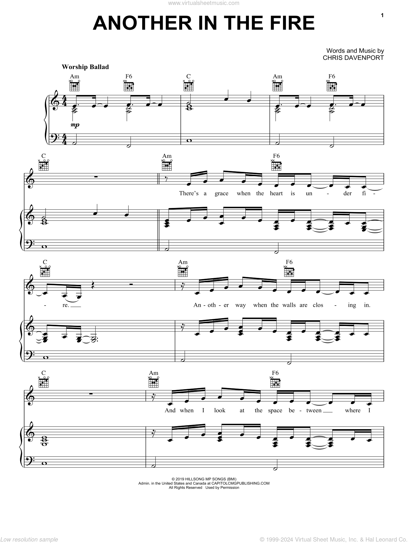 United Another In The Fire Sheet Music For Voice Piano Or Guitar