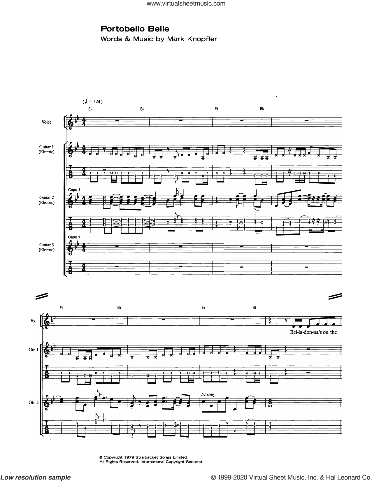 Portobello Belle sheet music for guitar (tablature) v2