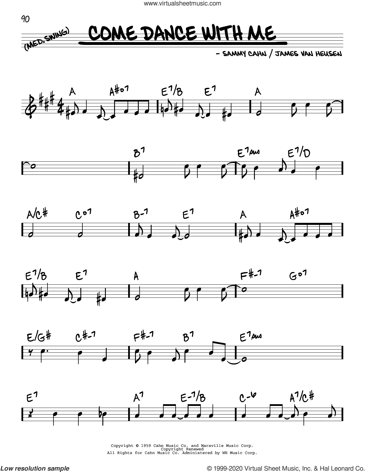 Come Dance With Me sheet music (real book melody and chords) (real book)