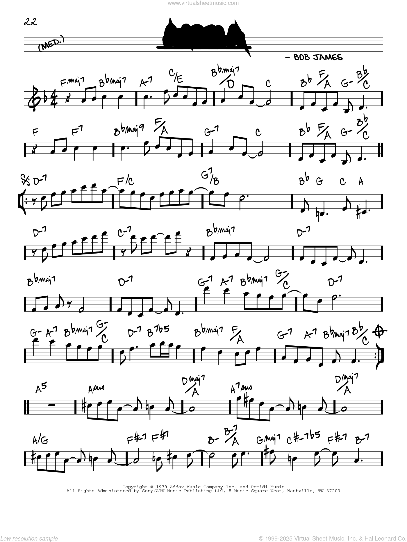 Angela sheet music (real book - melody and chords) (real book)