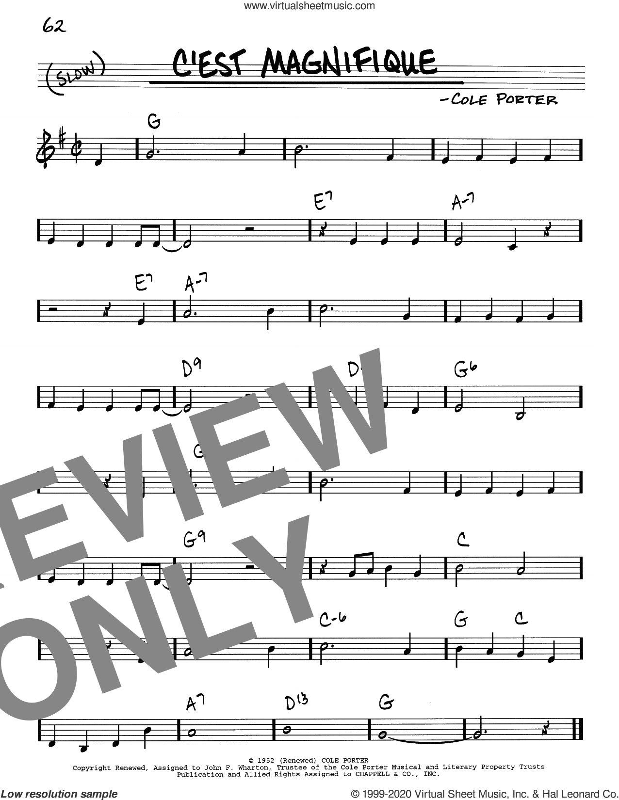 C'est Magnifique sheet music (real book - melody and chords) (real book)