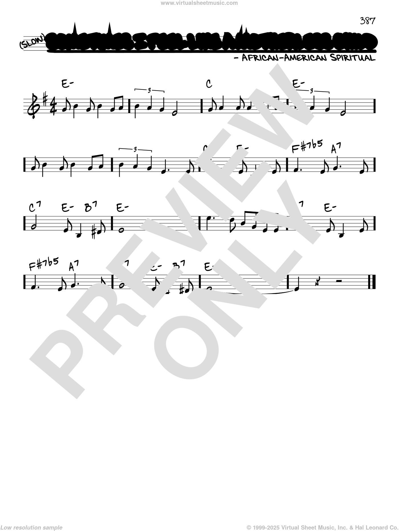Sometimes i feel like a motherless child sheet music real book