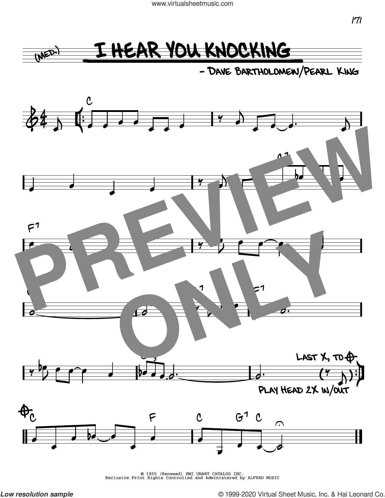 I Hear You Knocking sheet music (real book melody and chords) (real book)
